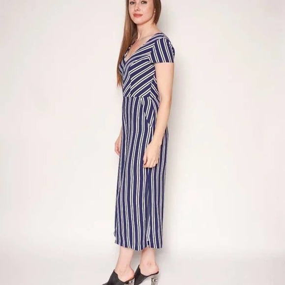 EUC AMANDA UPRICHARD Navy Amery Striped Jumpsuit Small - Picture 6 of 7
